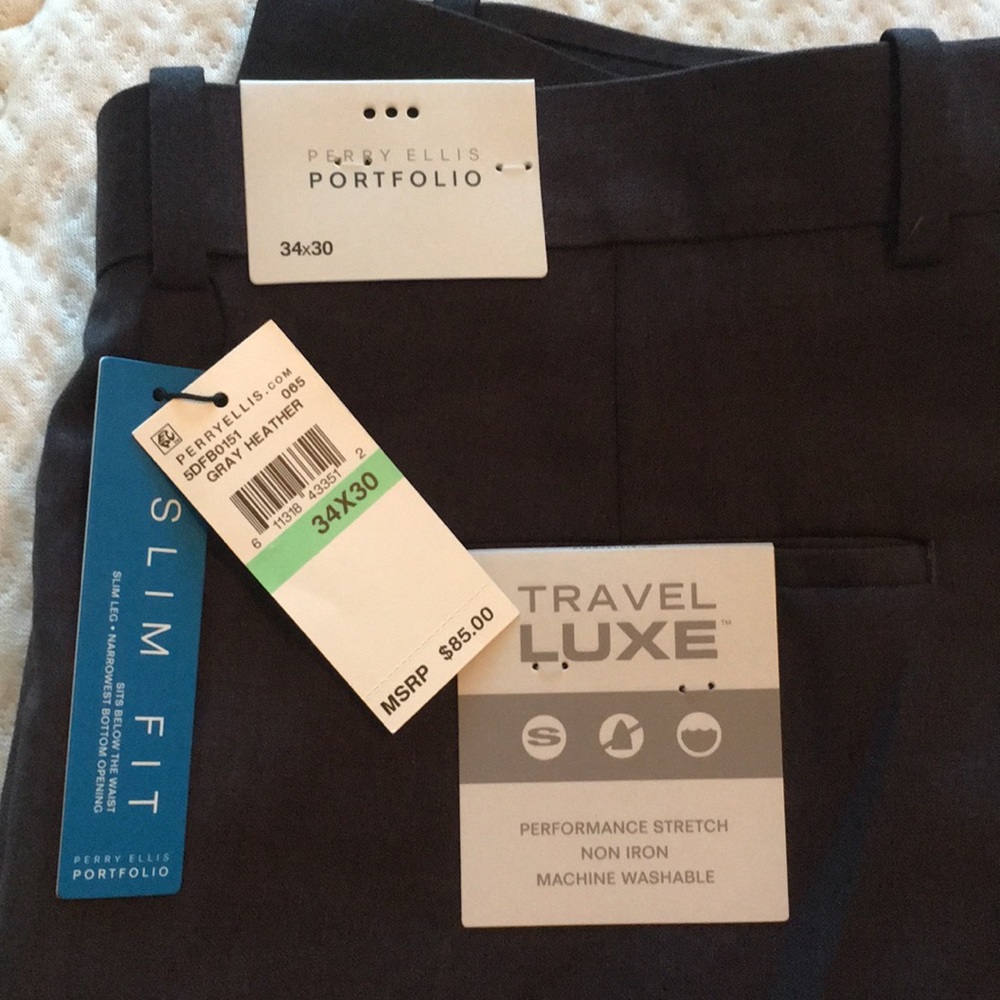 Perry Ellis Portfolio slim fit travel lux pants